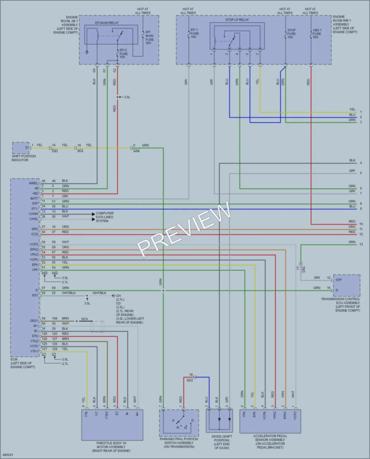 2016 Toyota Highlander Cruise Control wiring diagram preview