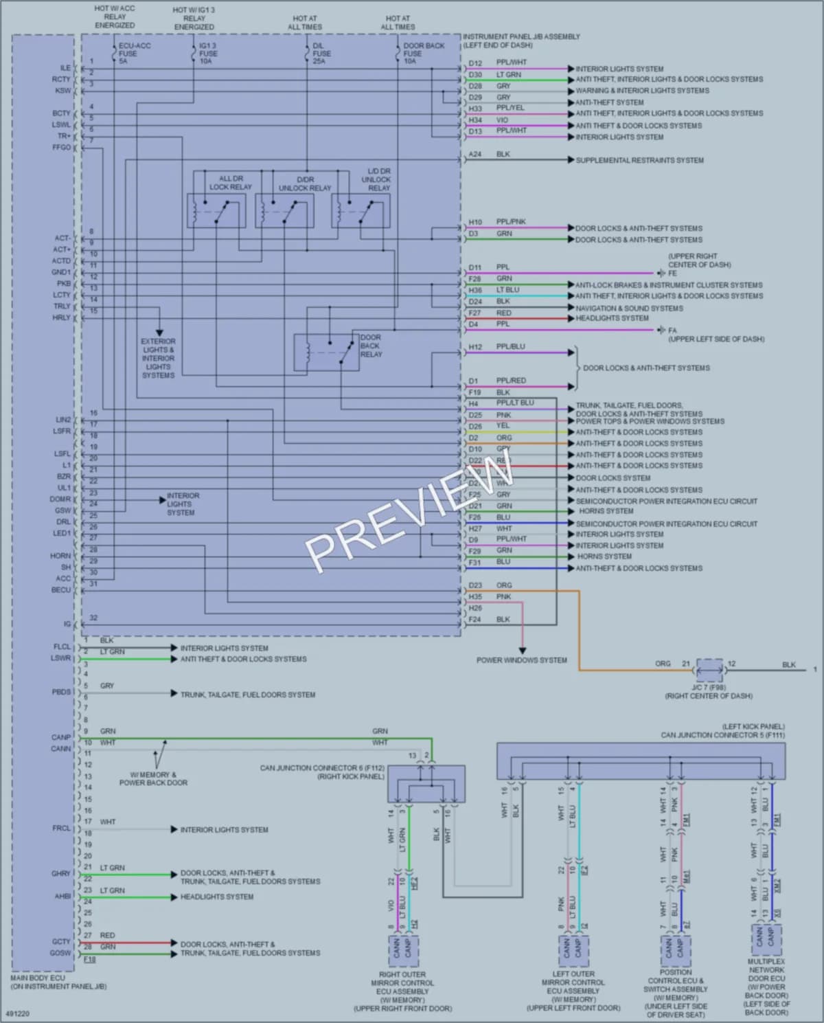 2016 Toyota HighlanderHybrid Body Control Modules wiring diagram preview