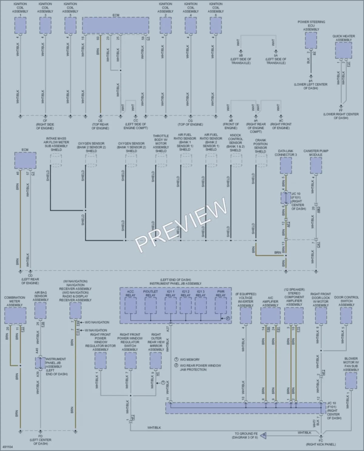 2016 Toyota HighlanderHybrid Ground Distribution wiring diagram preview