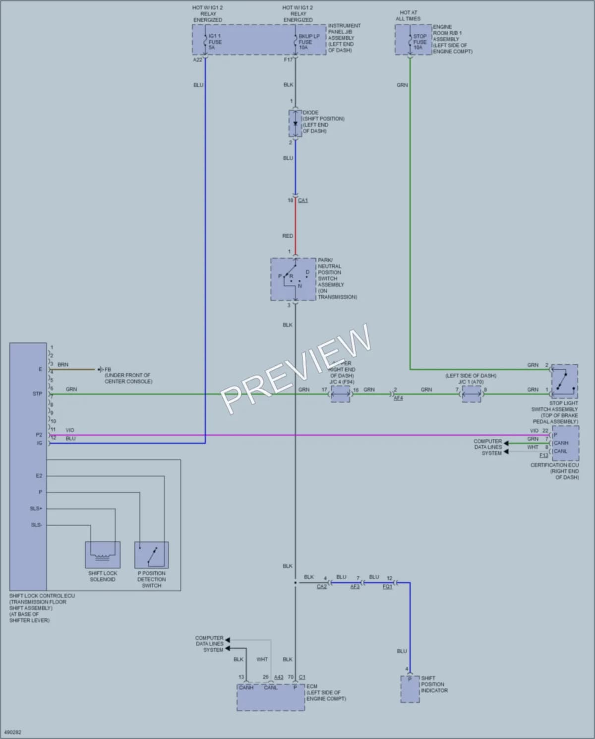 2016 Toyota HighlanderHybrid Shift Interlock wiring diagram preview