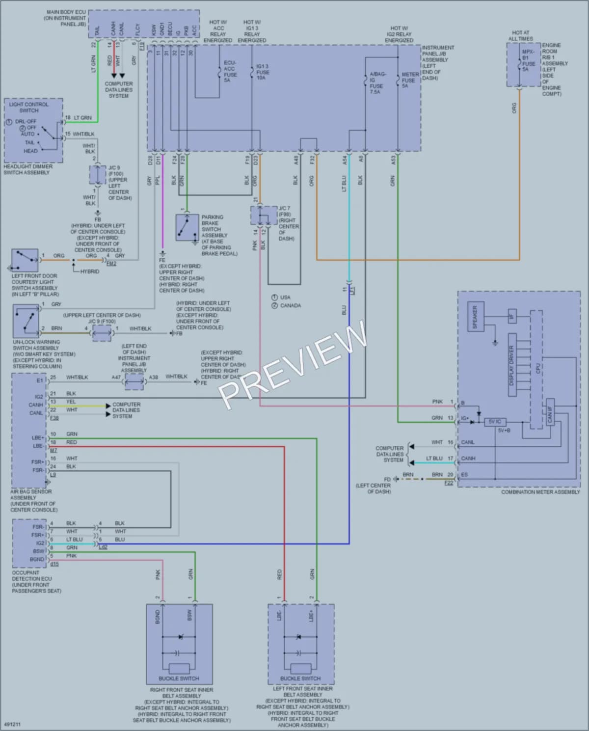 2016 Toyota HighlanderHybrid Warning Systems wiring diagram preview