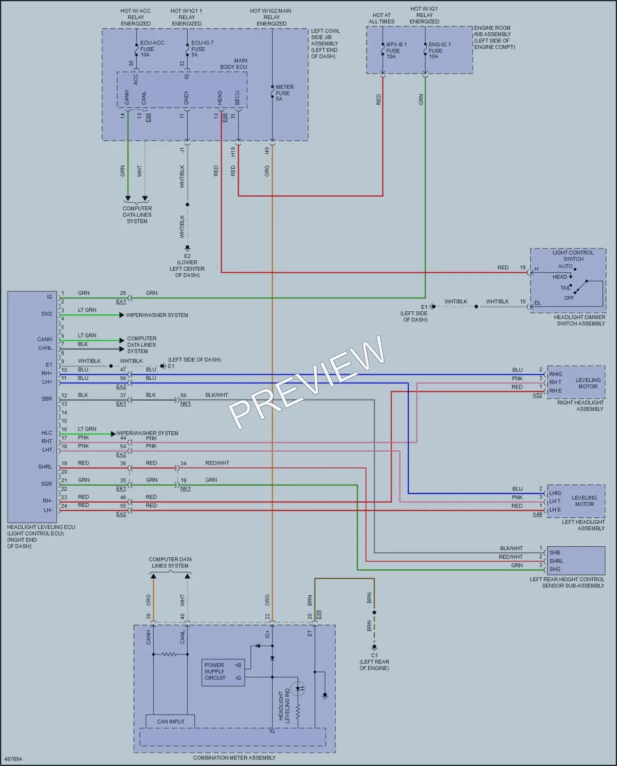 2016 Toyota LandCruiser Headlights wiring diagram preview