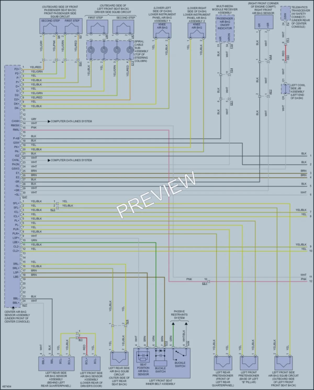 2016 Toyota LandCruiser Supplemental Restraints wiring diagram preview