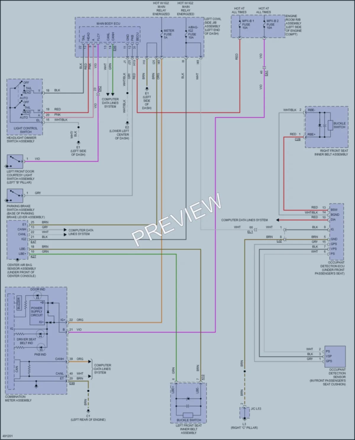2016 Toyota LandCruiser Warning Systems wiring diagram preview