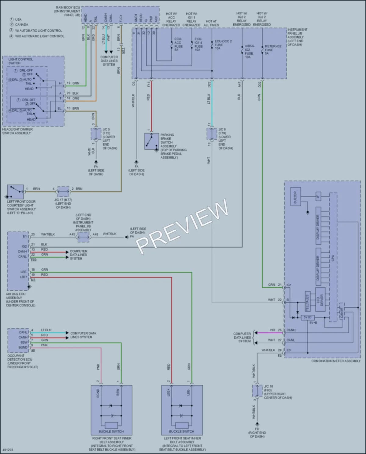 2016 Toyota Prius Warning Systems wiring diagram preview