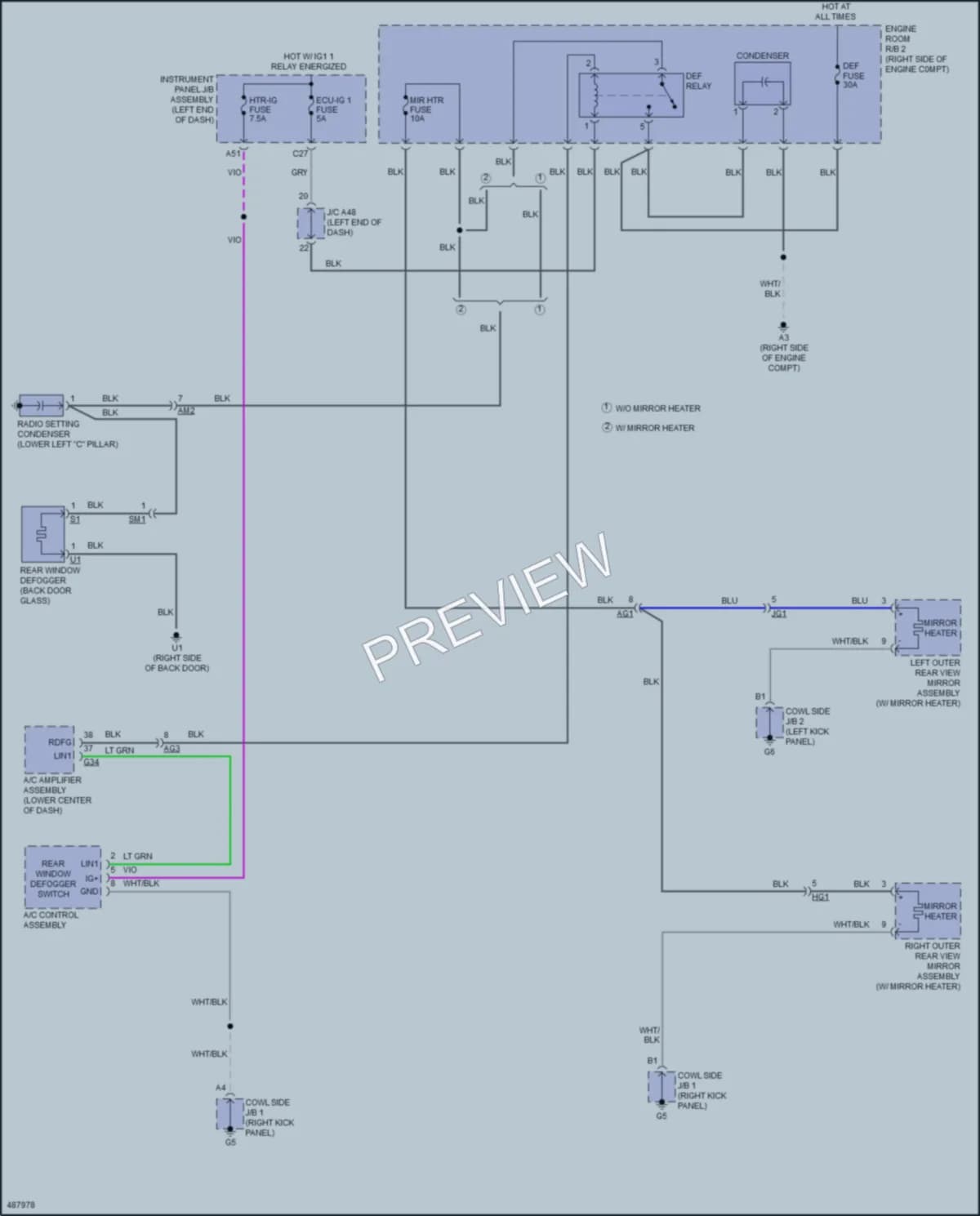 2016 Toyota Priusc Defoggers wiring diagram preview