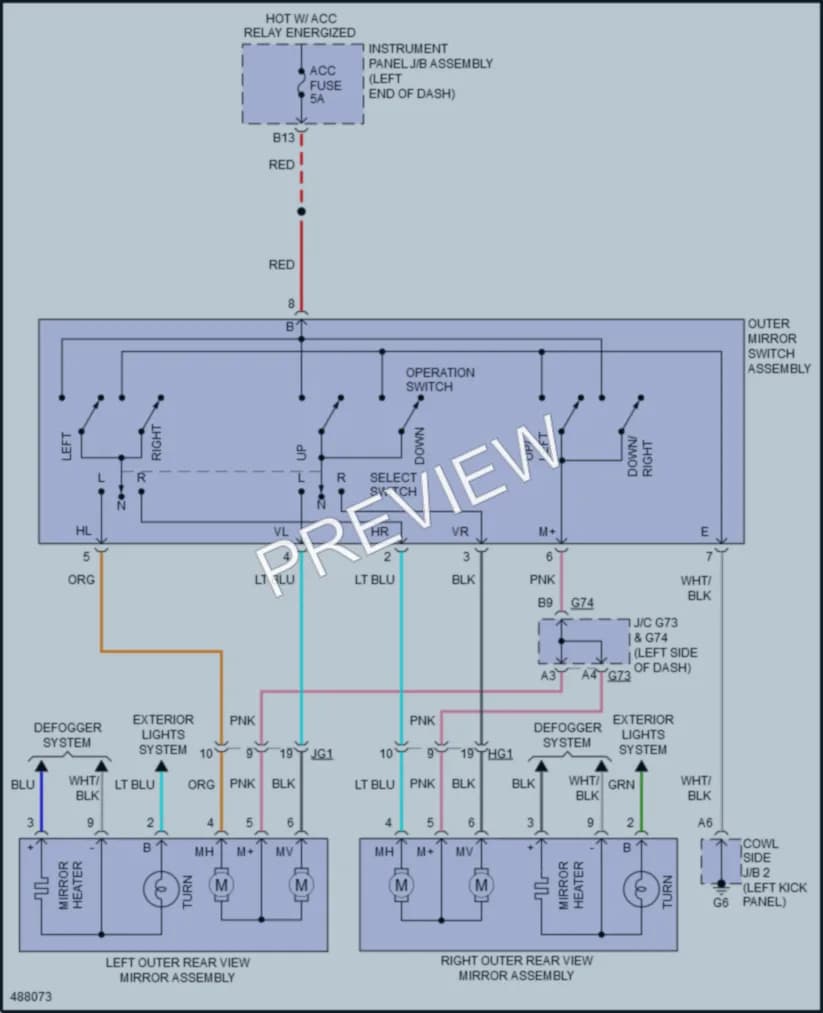 2016 Toyota Priusc Power Mirrors wiring diagram preview