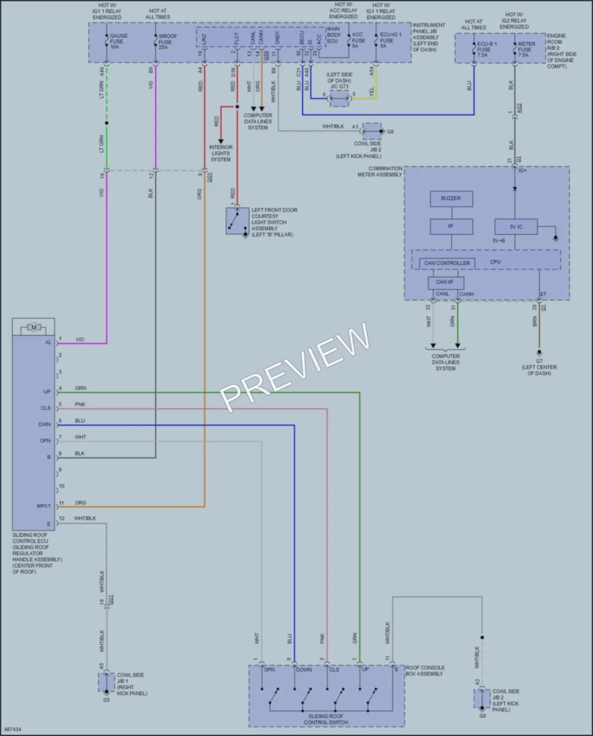 2016 Toyota Priusc Power Top Sunroof wiring diagram preview