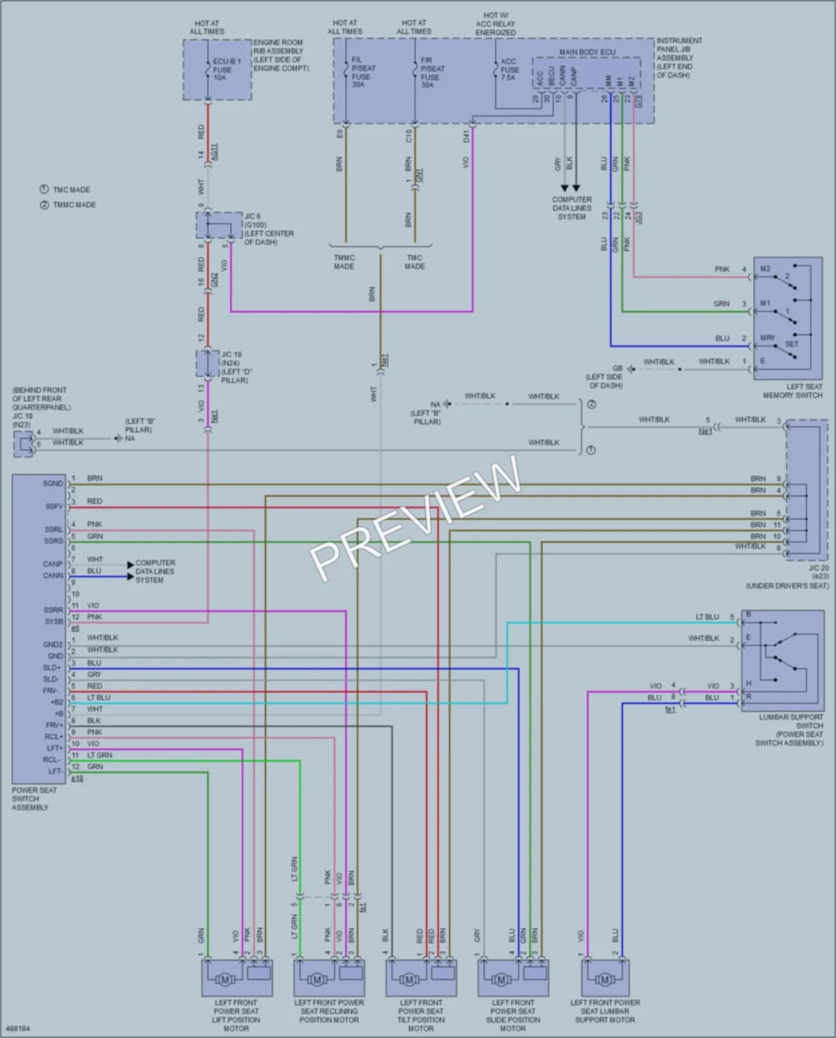 2016 Toyota RAV4 Memory Systems wiring diagram preview