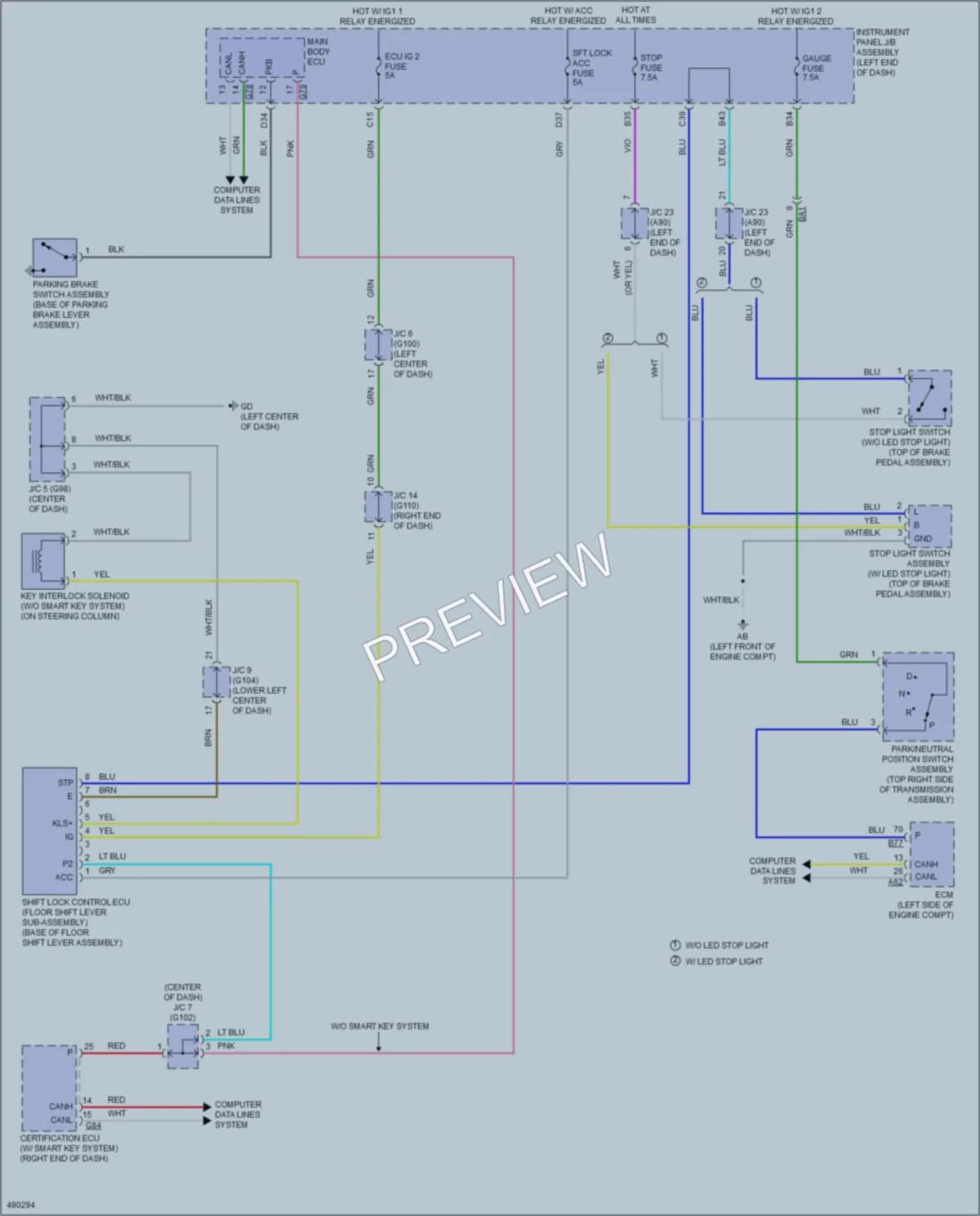 2016 Toyota RAV4 Shift Interlock wiring diagram preview