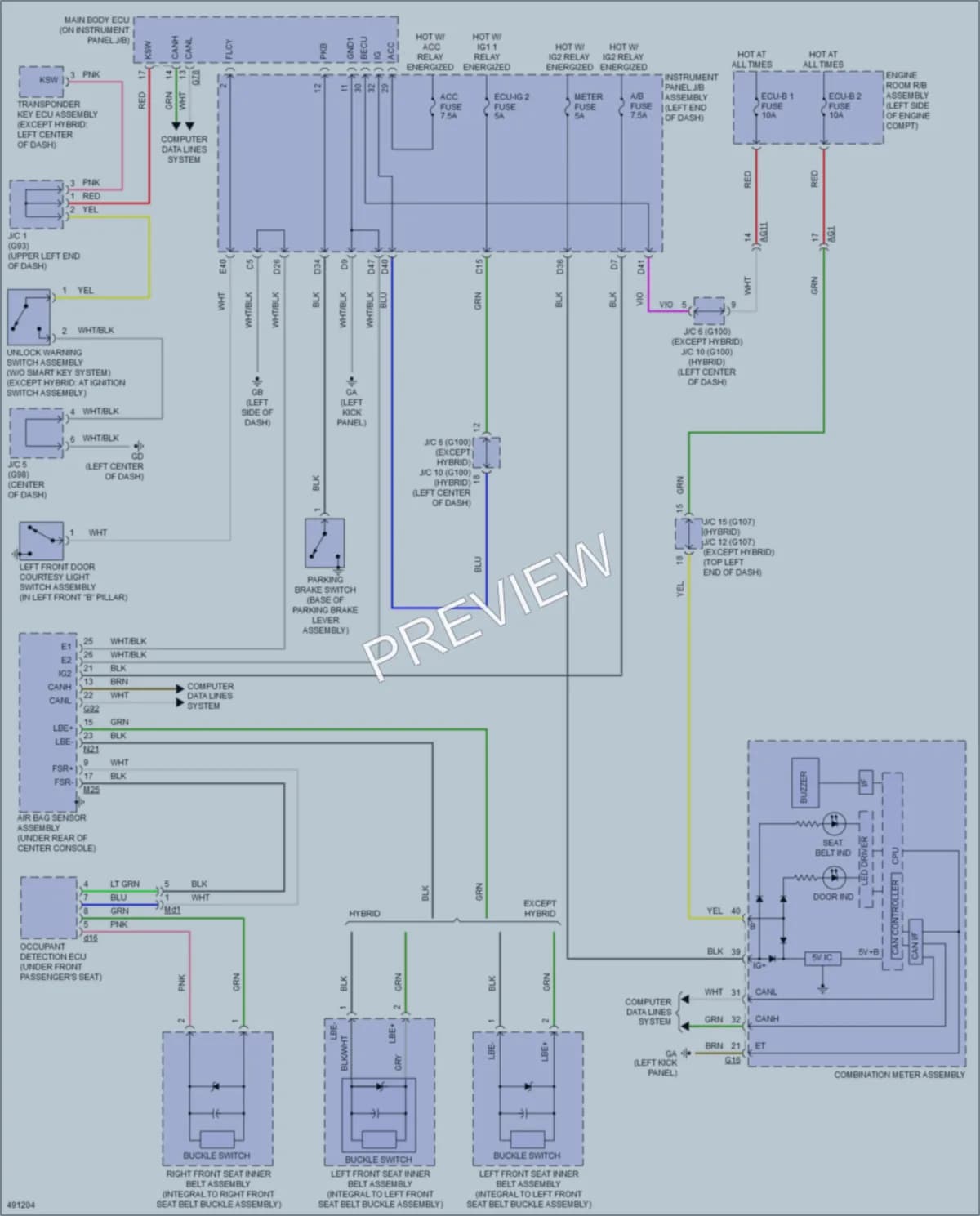 2016 Toyota RAV4 Warning Systems wiring diagram preview