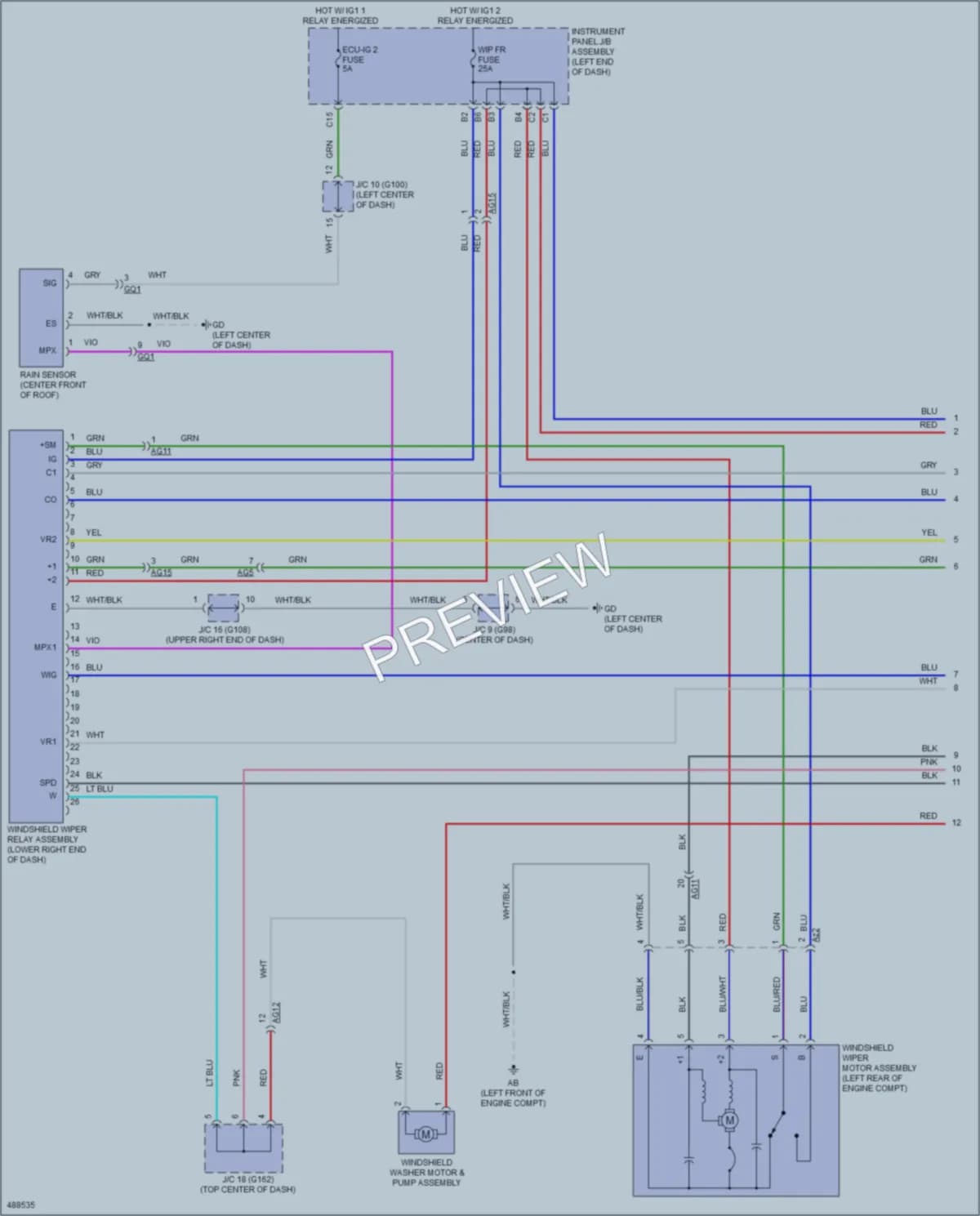2016 Toyota RAV4 Wiper Washer wiring diagram preview