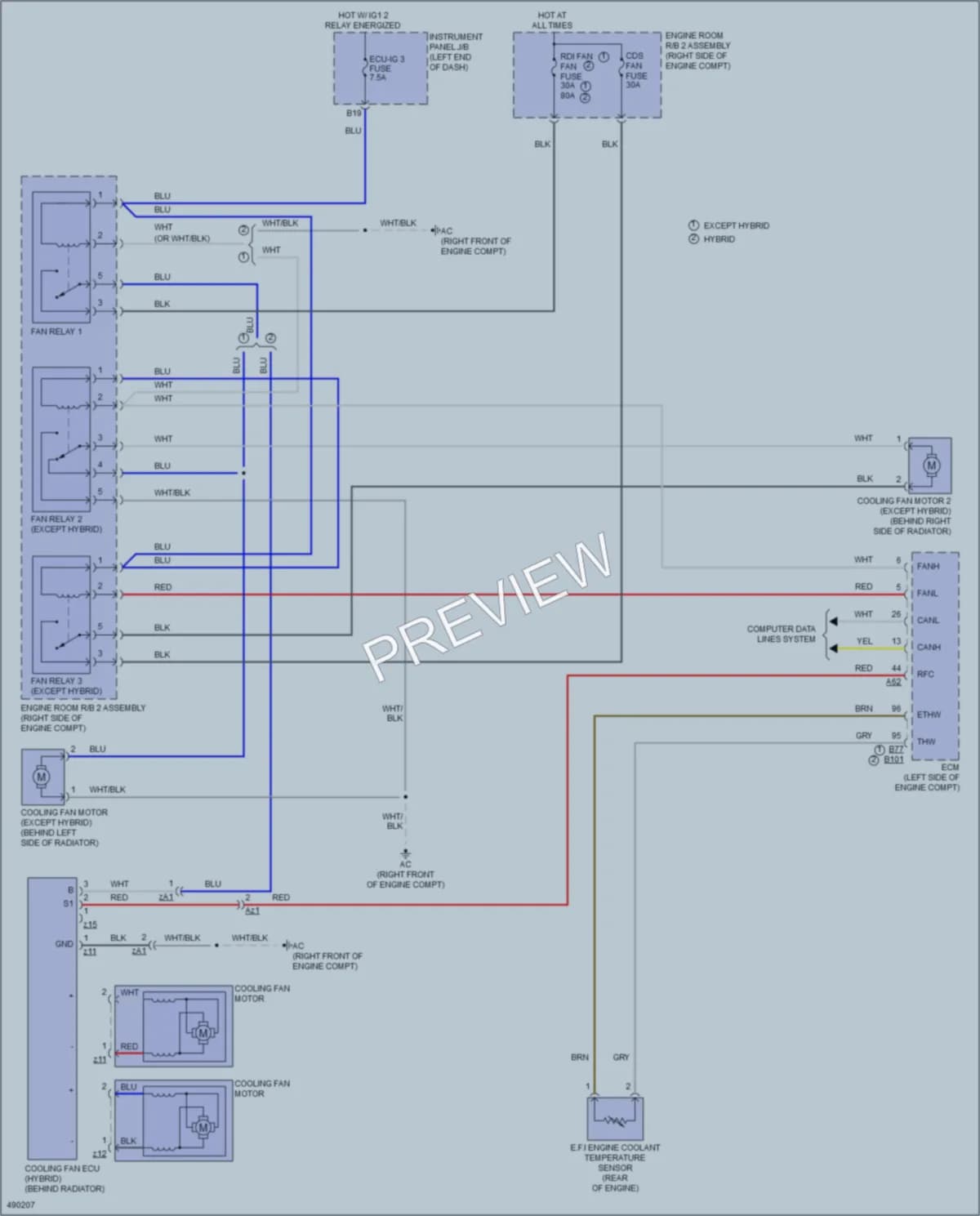 2016 Toyota RAV4Hybrid Cooling Fan wiring diagram preview