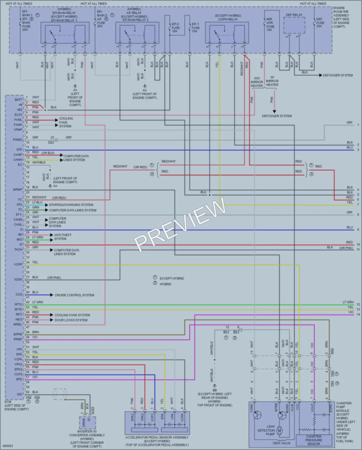 2016 Toyota RAV4Hybrid Engine Performance wiring diagram preview