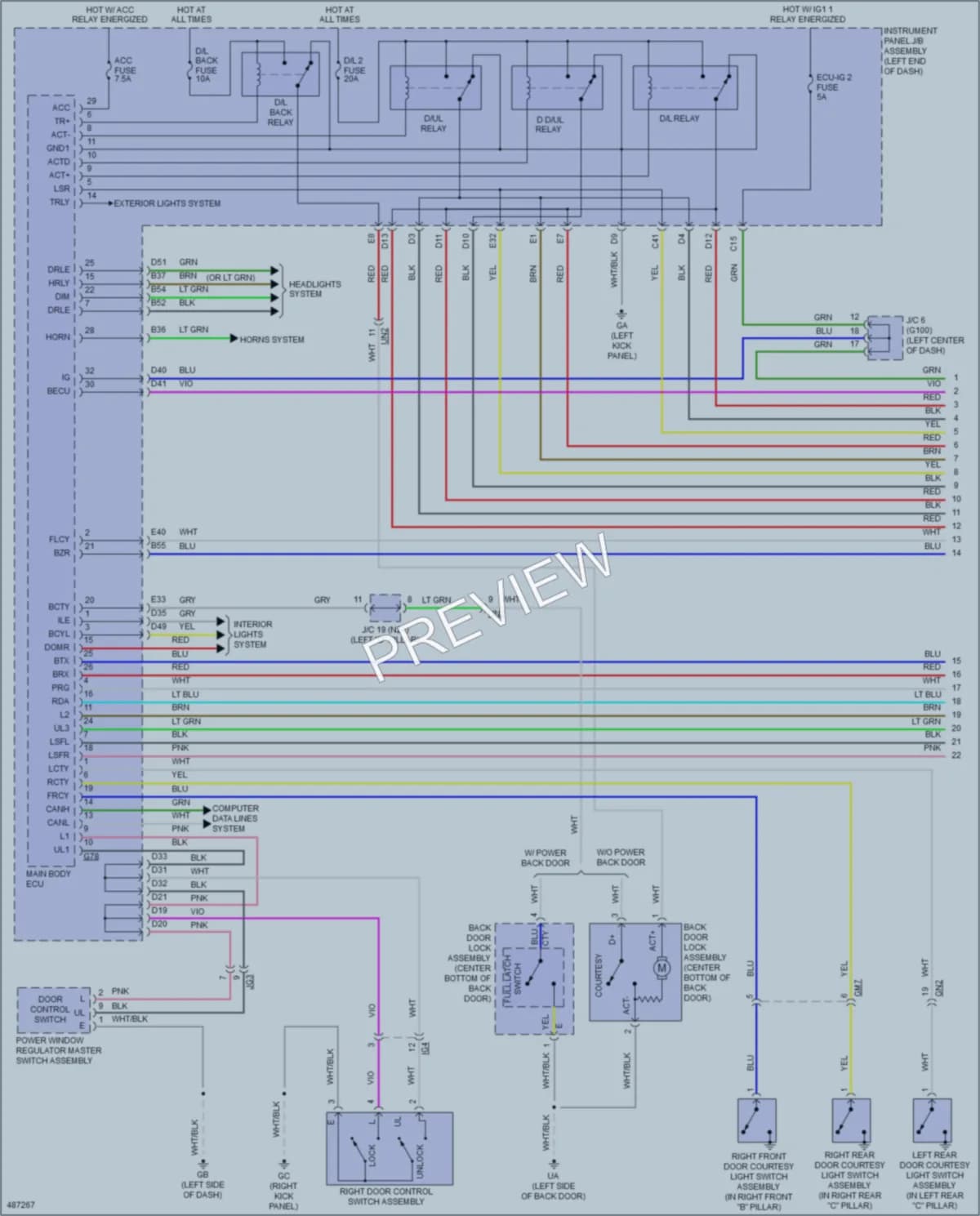 2016 Toyota RAV4Hybrid Power Door Locks wiring diagram preview