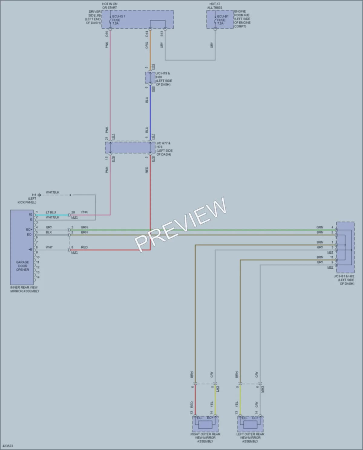 2016 Toyota Sequoia Power Mirrors wiring diagram preview