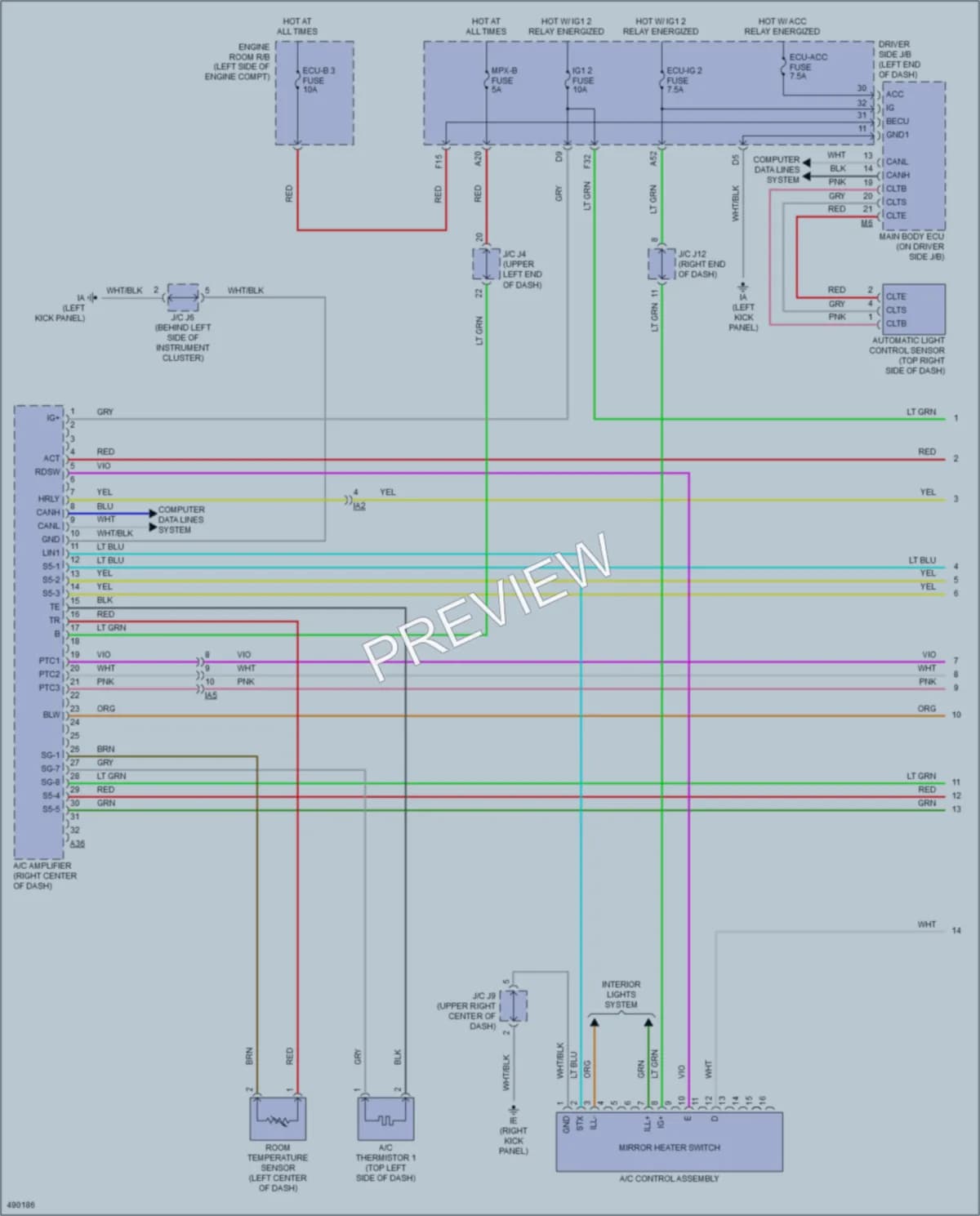 2016 Toyota Tacoma Air Conditioning wiring diagram preview