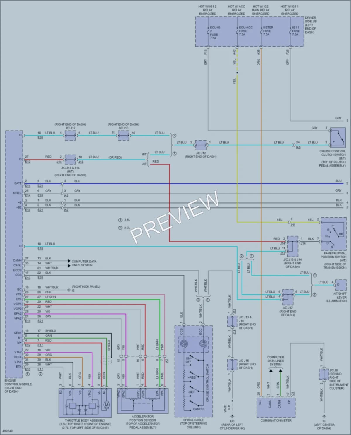 2016 Toyota Tacoma Cruise Control wiring diagram preview