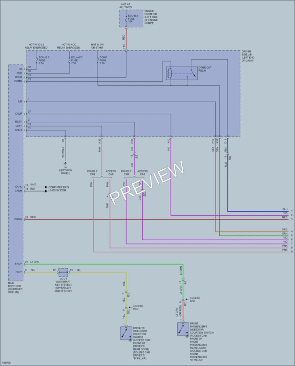 2016 Toyota Tacoma Interior Lights wiring diagram preview
