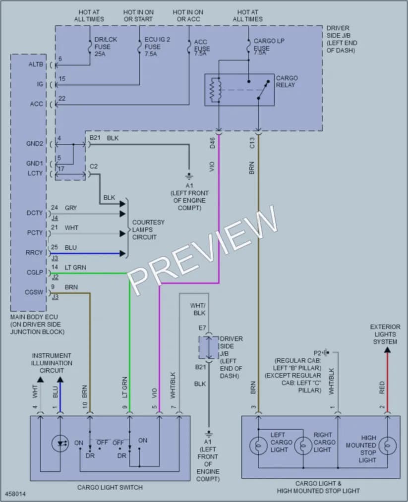 2016 Toyota Tundra Interior Lights wiring diagram preview