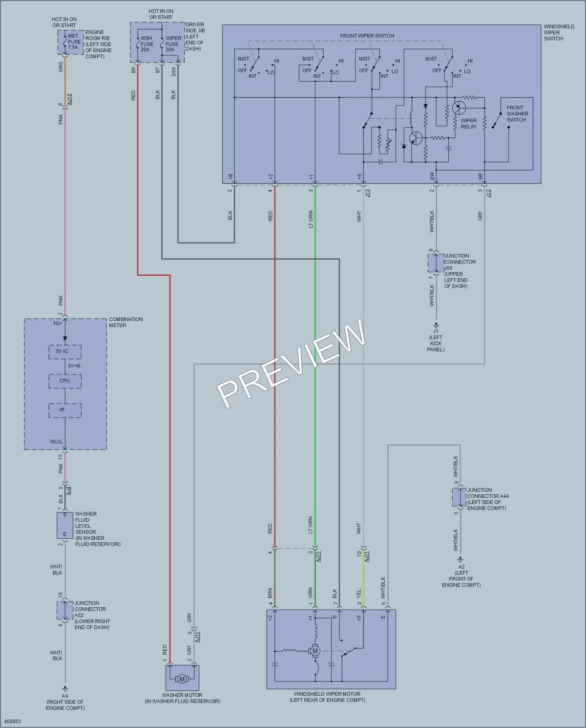 2016 Toyota Tundra Wiper Washer wiring diagram preview