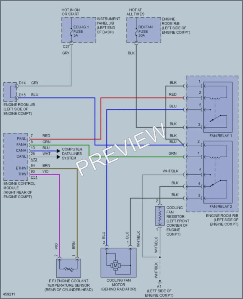 2016 Toyota Yaris Cooling Fan wiring diagram preview
