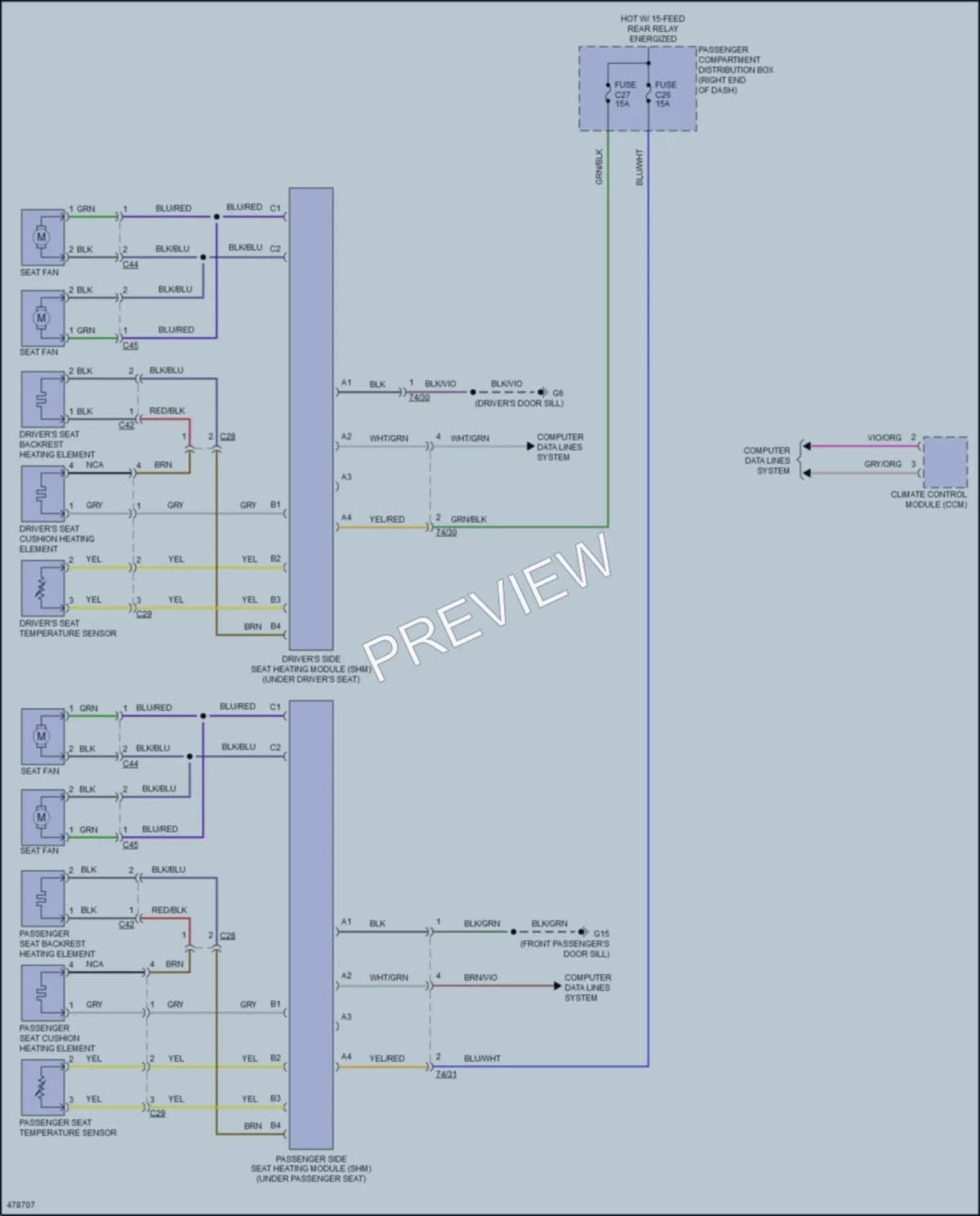 2016 Volvo S60 Power Seats wiring diagram preview