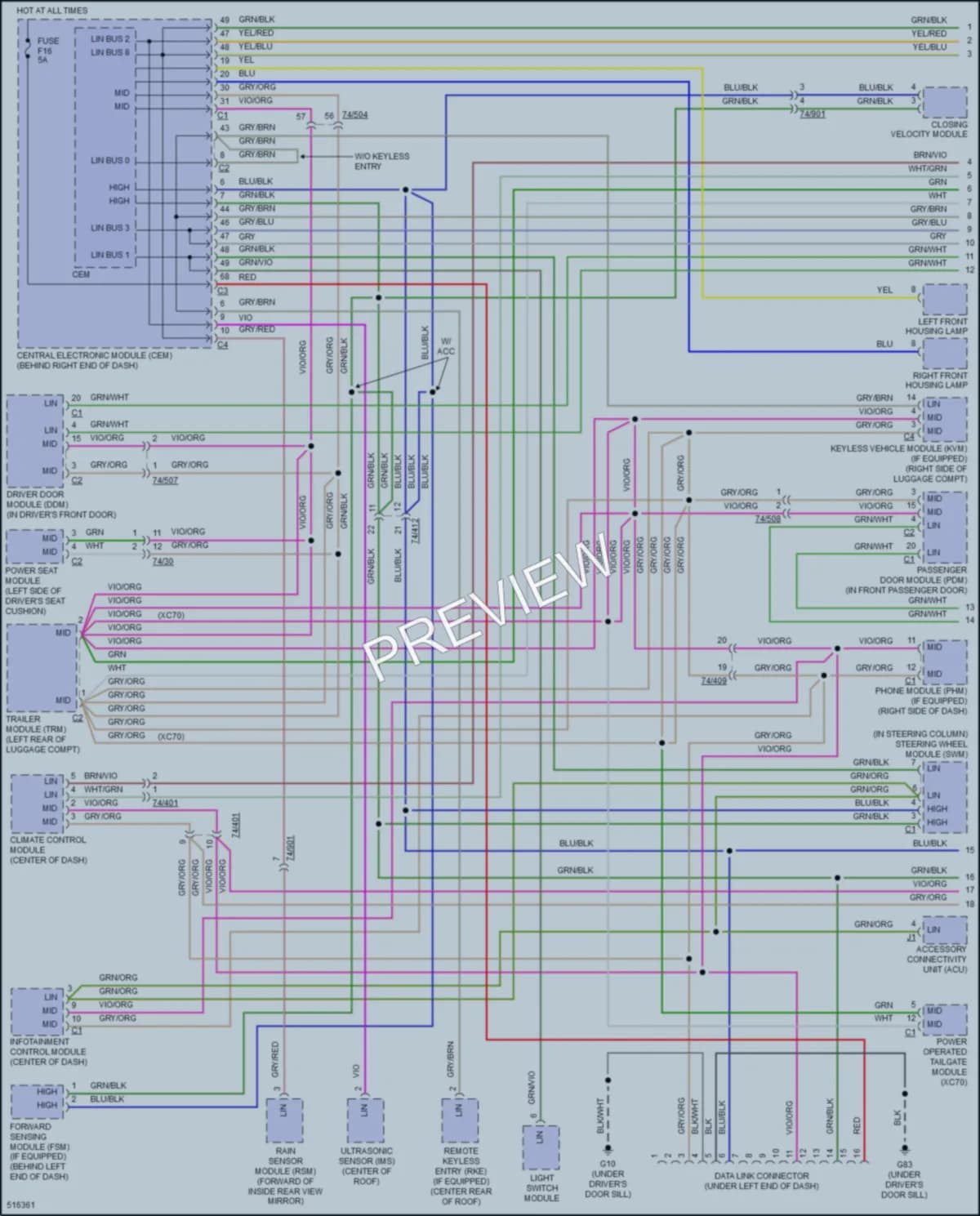 2016 Volvo S80 Computer Data Lines wiring diagram preview