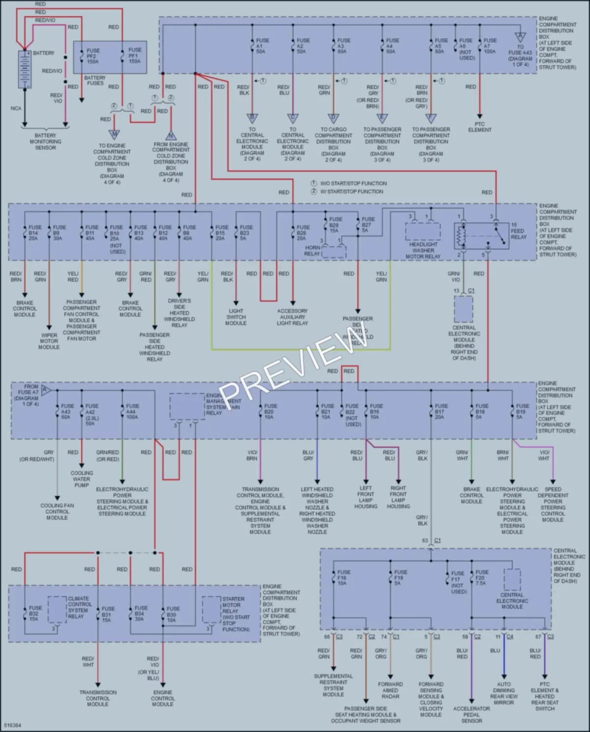 2016 Volvo S80 Power Distribution wiring diagram preview