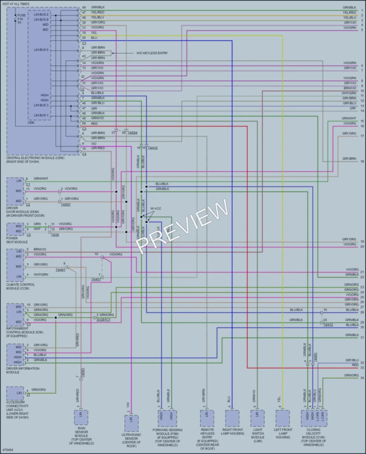 2016 Volvo V60 Computer Data Lines wiring diagram preview