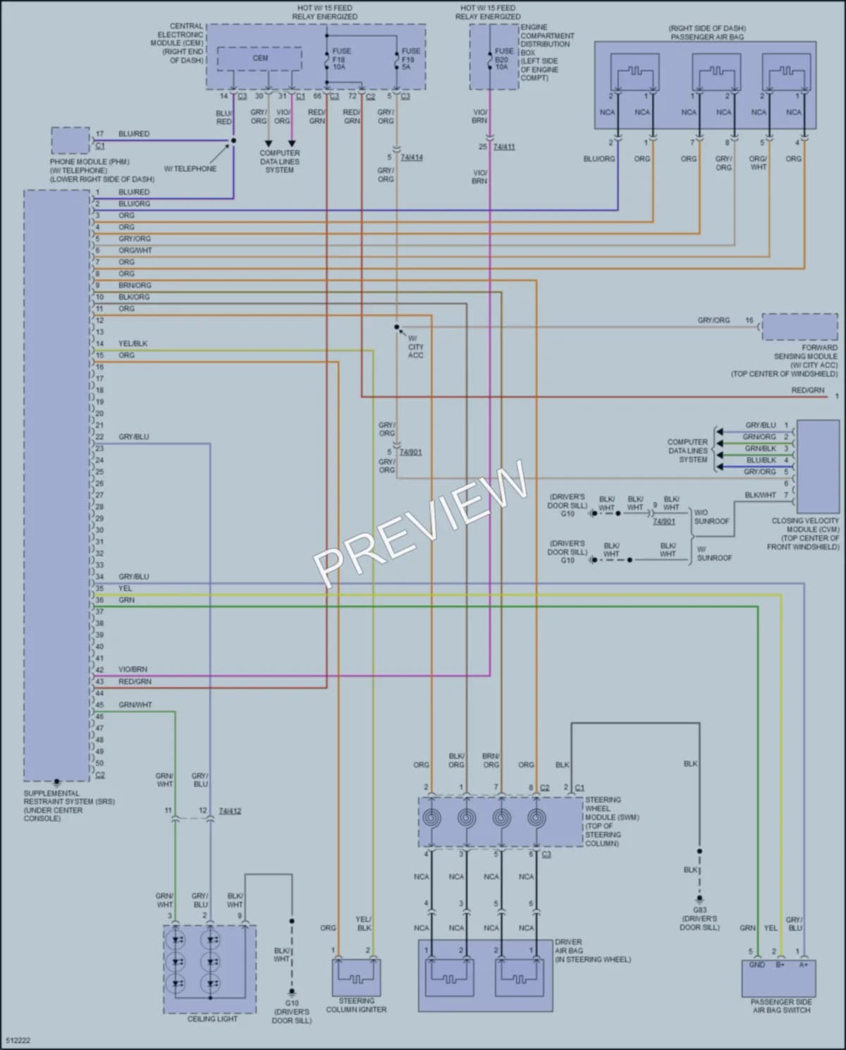 2016 Volvo V60 Supplemental Restraints wiring diagram preview