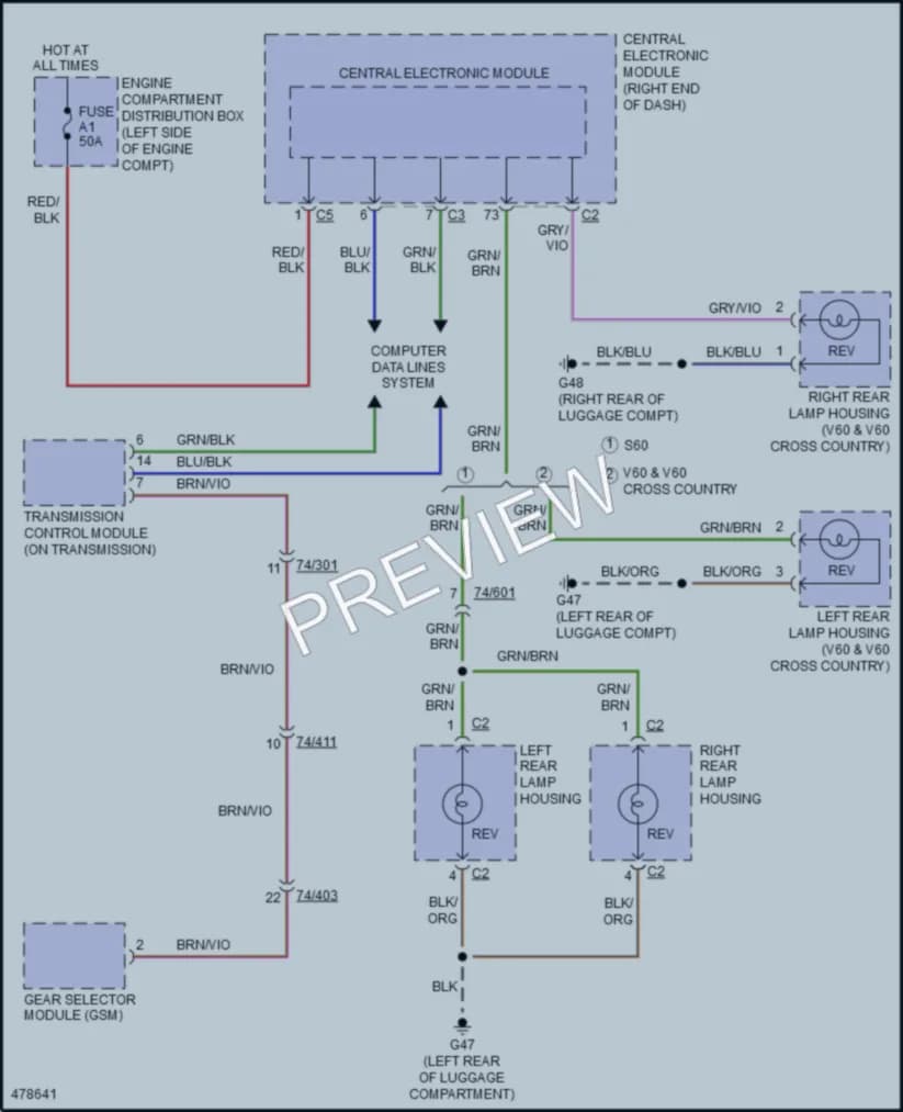 2016 Volvo V60CrossCountry Exterior Lights wiring diagram preview