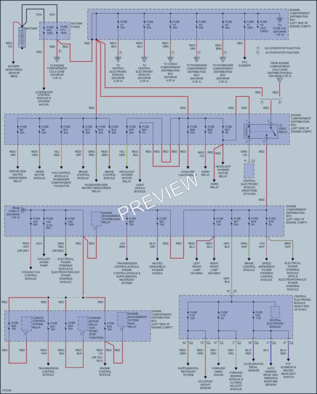 2016 Volvo V60CrossCountry Power Distribution wiring diagram preview