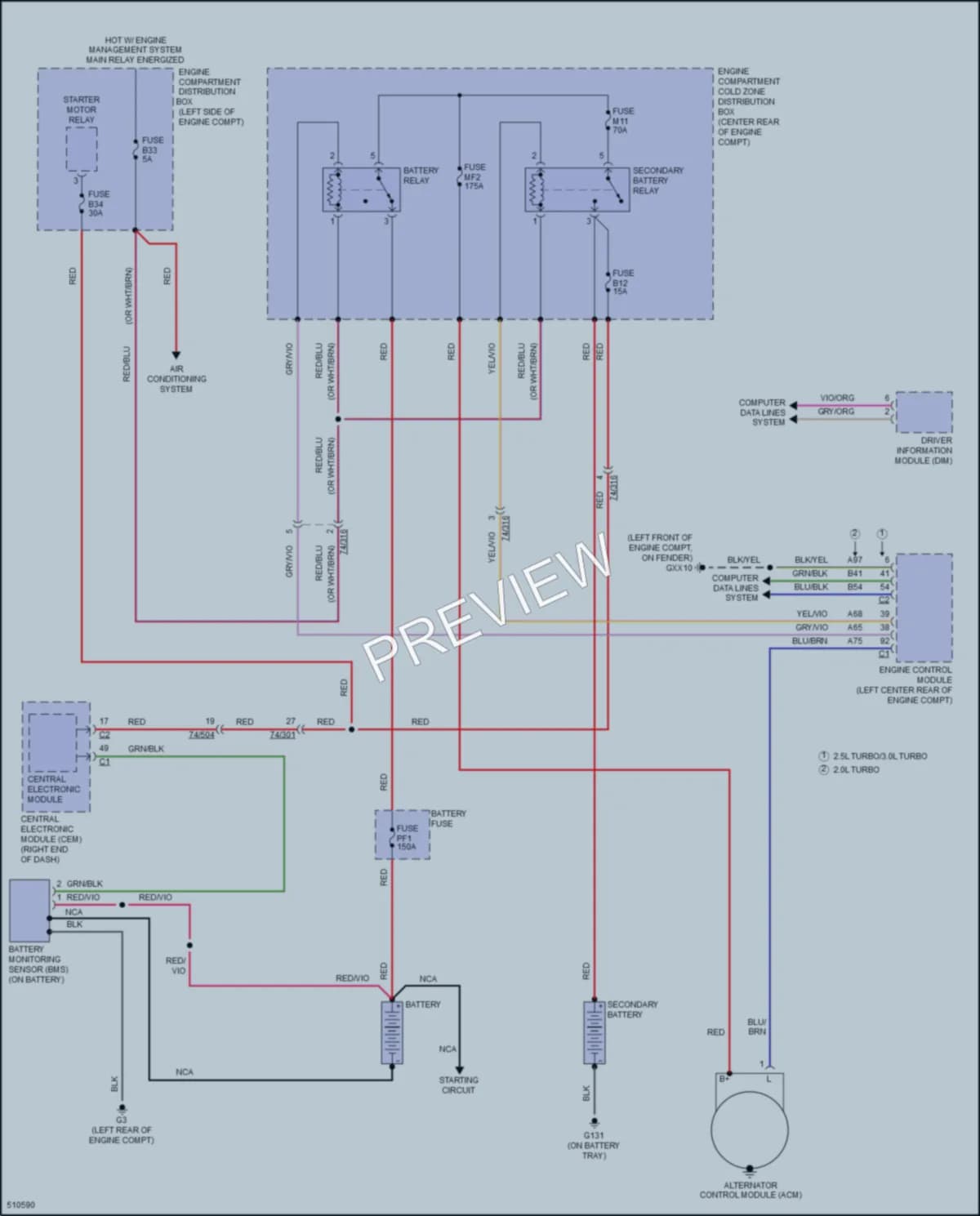 2016 Volvo V60CrossCountry Starting Charging wiring diagram preview
