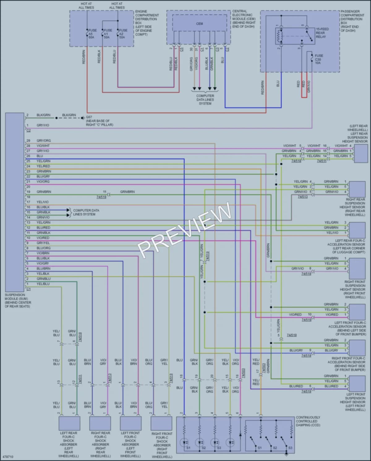 2016 Volvo XC60 Electronic Suspension wiring diagram preview
