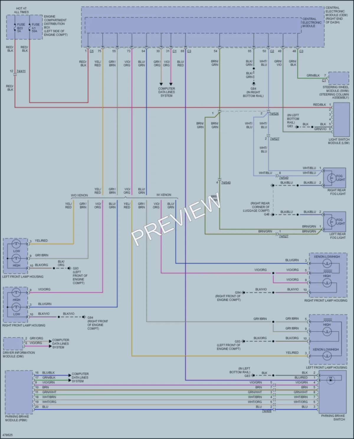 2016 Volvo XC60 Headlights wiring diagram preview
