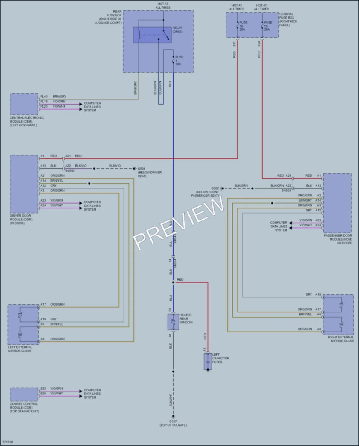 2016 Volvo XC90PlugIn Defoggers wiring diagram preview