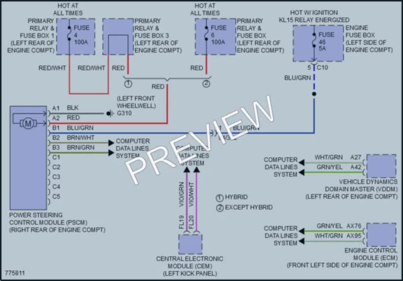 2016 Volvo XC90PlugIn Electronic Power Steering wiring diagram preview
