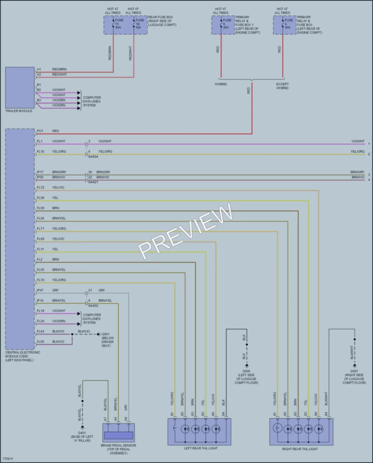 2016 Volvo XC90PlugIn Exterior Lights wiring diagram preview