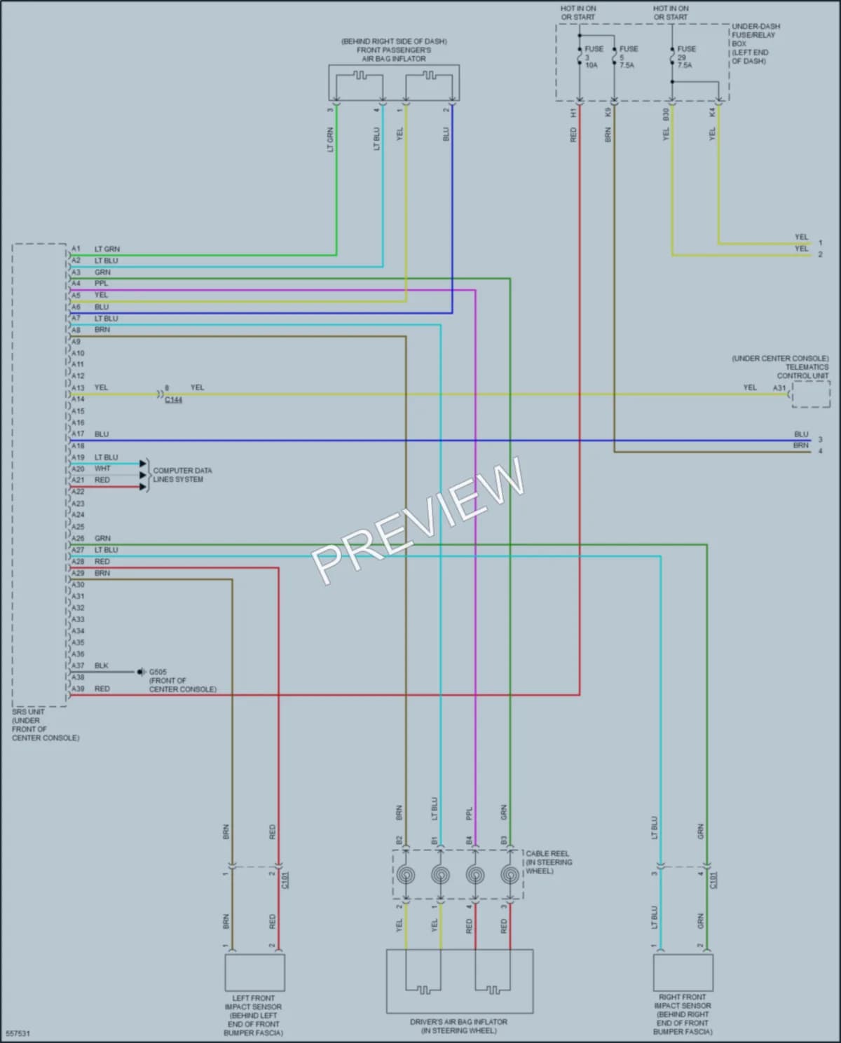 2017 Acura ILX Supplemental Restraints wiring diagram preview