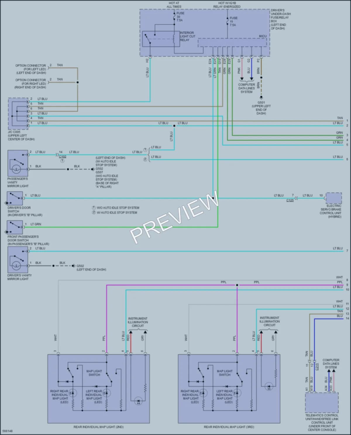 2017 Acura MDX Interior Lights wiring diagram preview