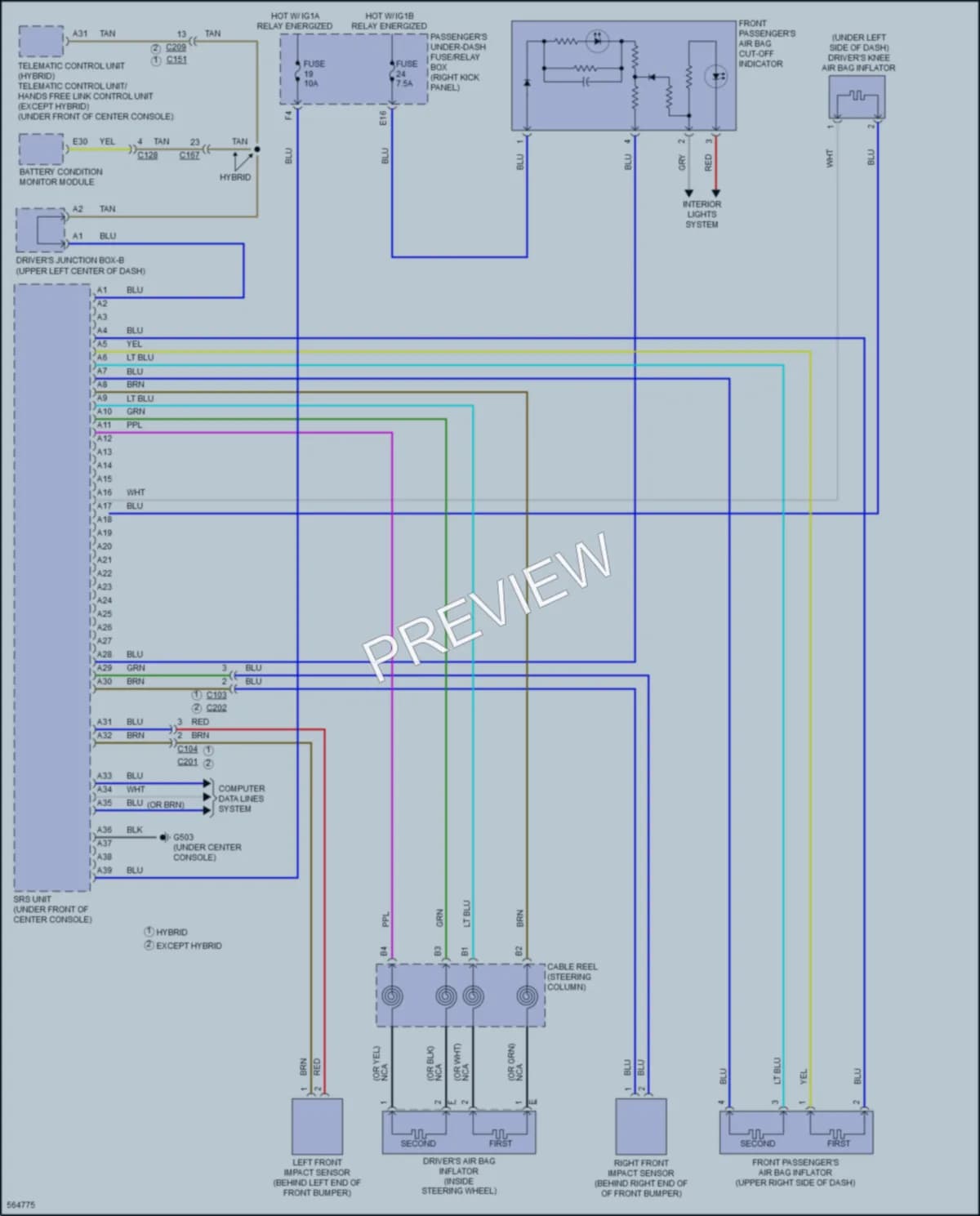2017 Acura MDX Supplemental Restraints wiring diagram preview