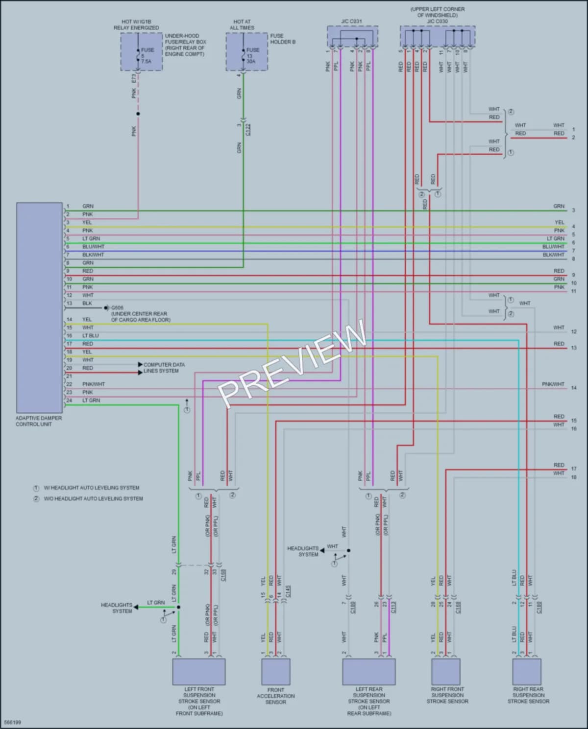 2017 Acura MDXSportHybrid Electronic Suspension wiring diagram preview
