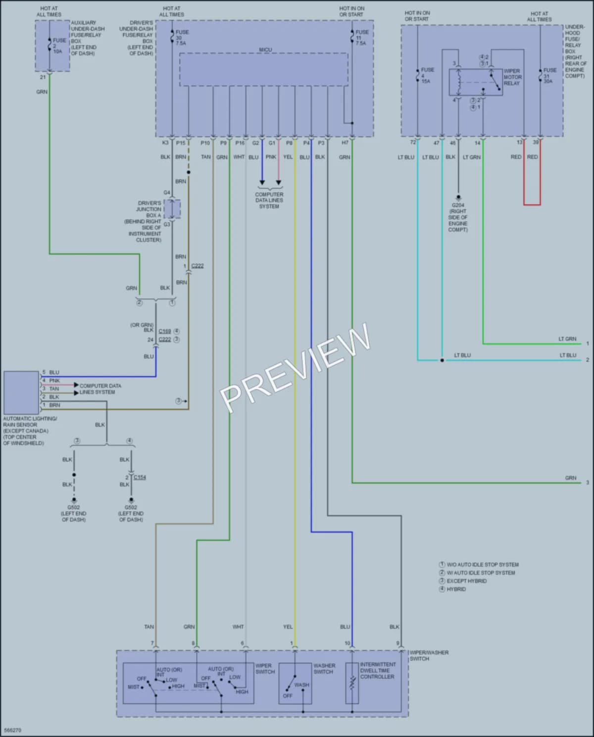 2017 Acura MDXSportHybrid Wiper Washer wiring diagram preview