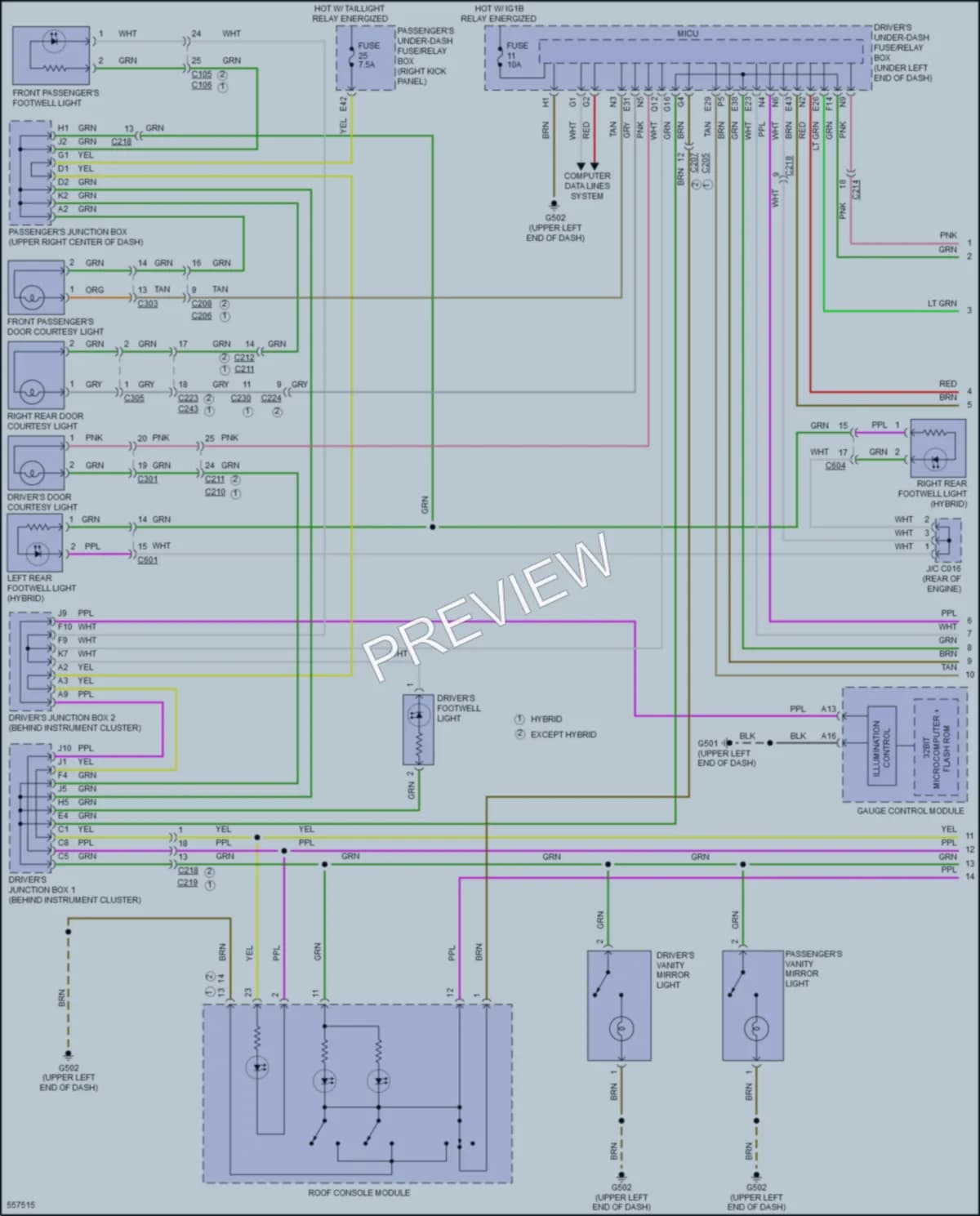 2017 Acura RLX Interior Lights wiring diagram preview