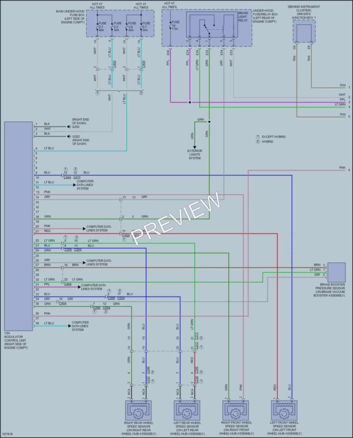 2017 Acura RLXSportHybrid Anti Lock Brakes wiring diagram preview