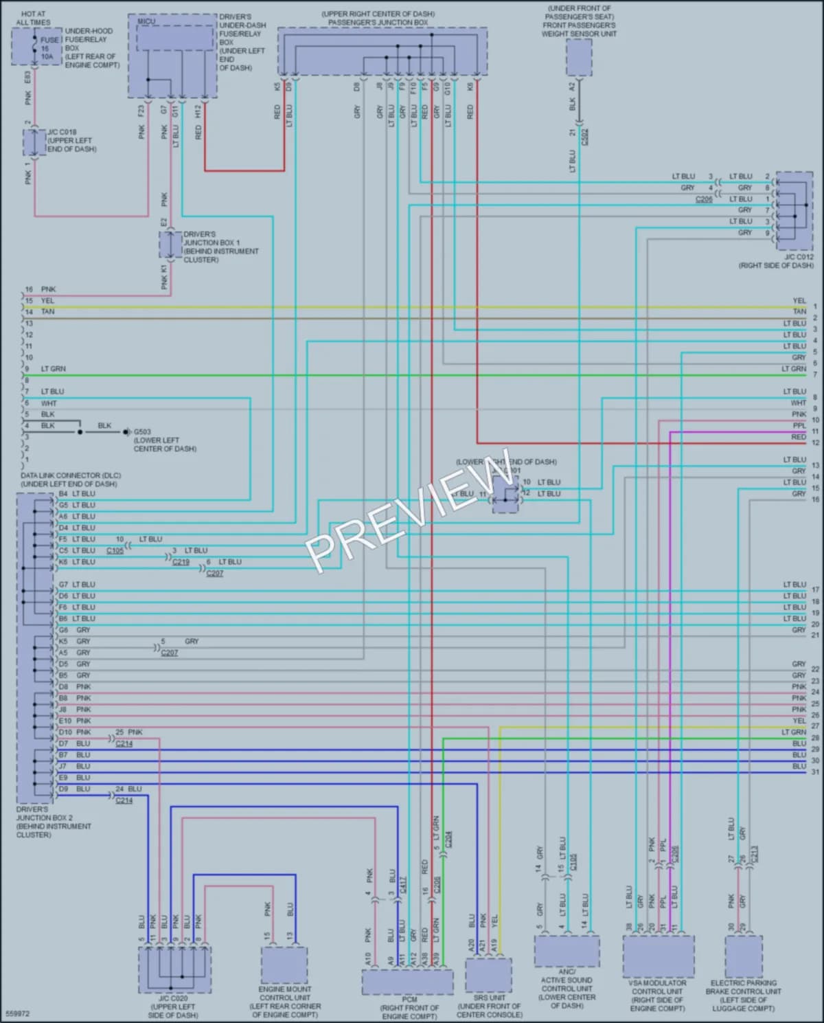 2017 Acura RLXSportHybrid Computer Data Lines wiring diagram preview