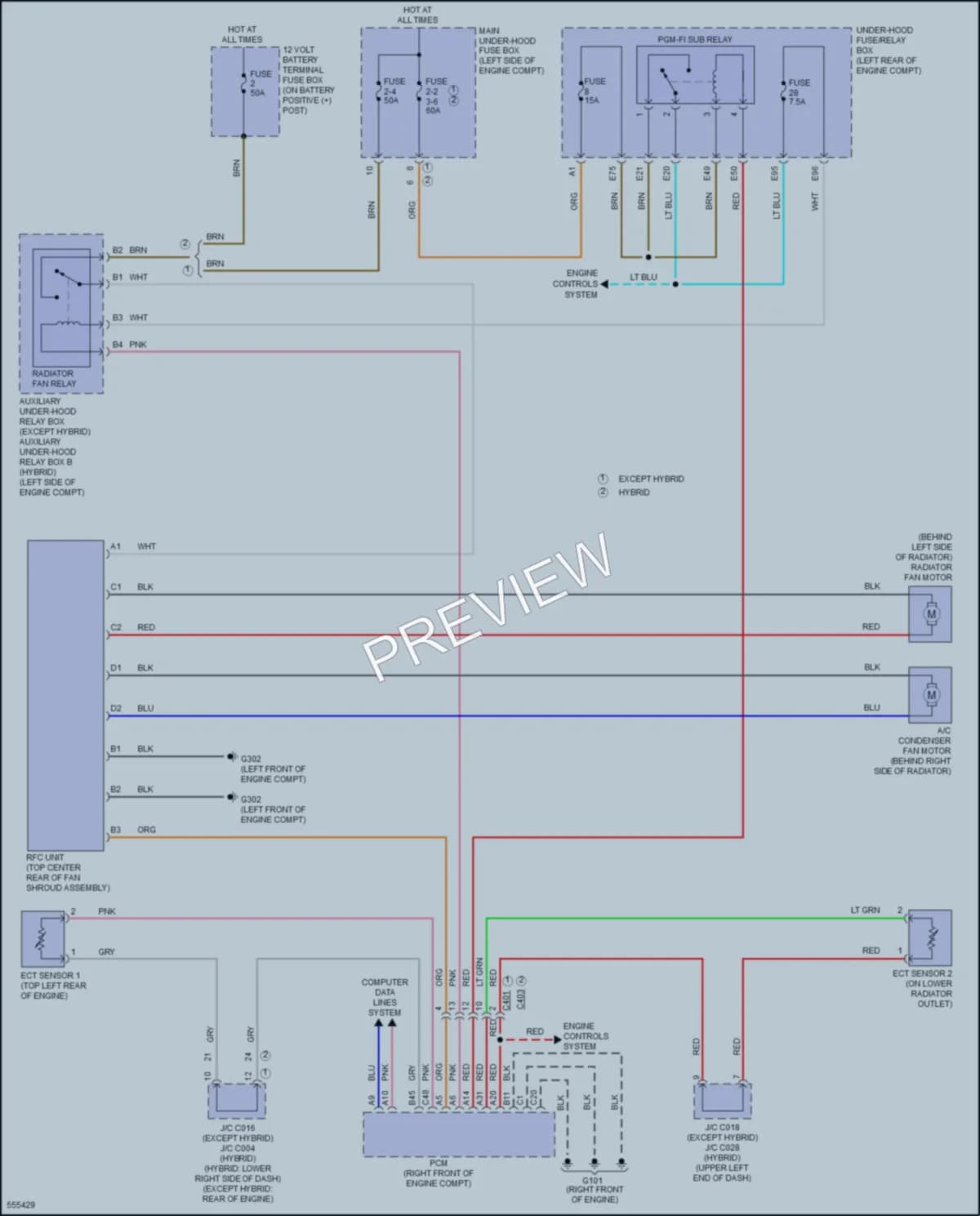 2017 Acura RLXSportHybrid Cooling Fan wiring diagram preview