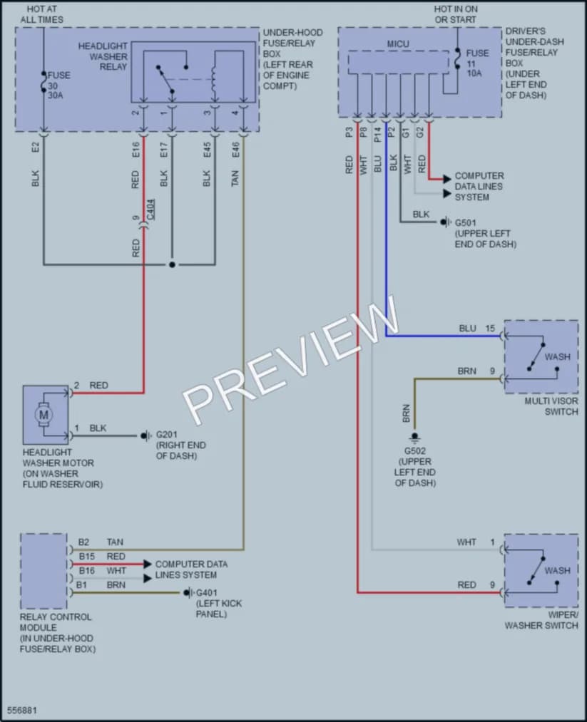 2017 Acura RLXSportHybrid Wiper Washer wiring diagram preview