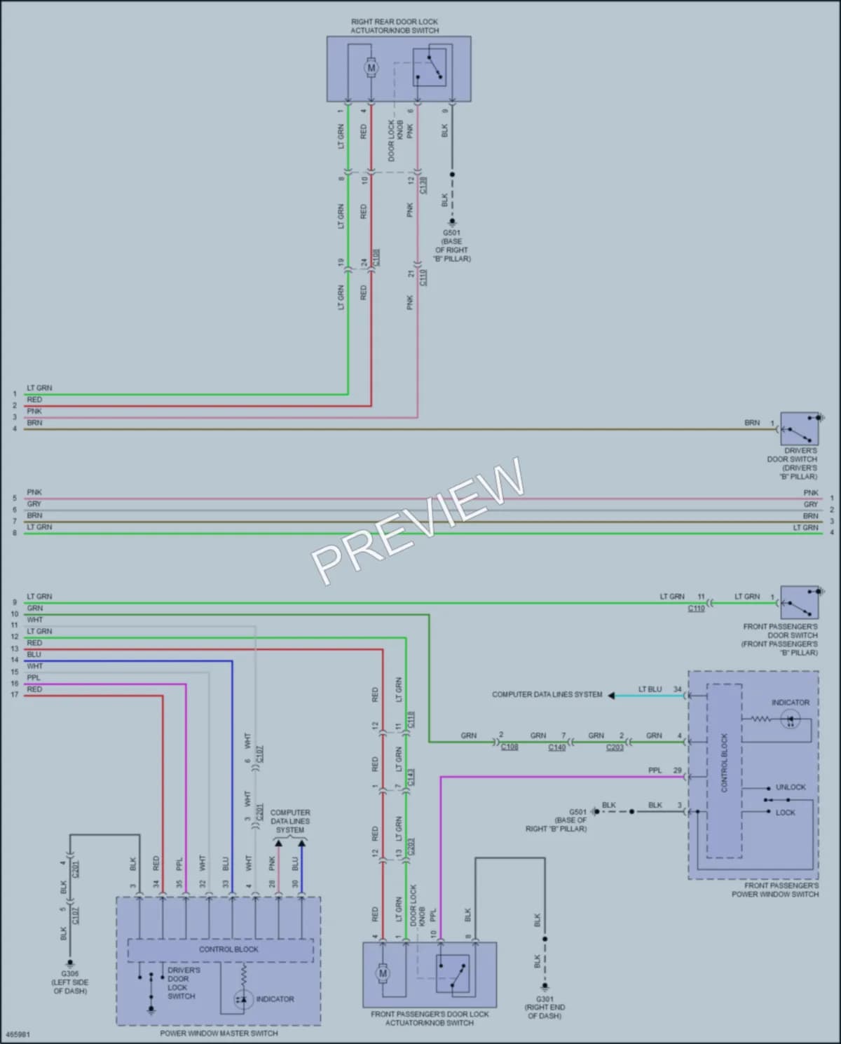 2017 Acura TLX Power Door Locks wiring diagram preview